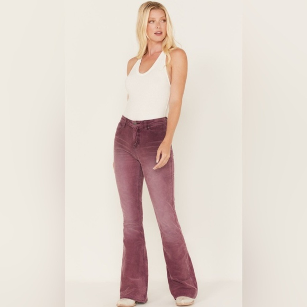 Idyllwind Mauve Velvet Boot Flare Pants